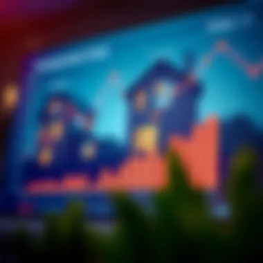 A financial graph showing home price trends