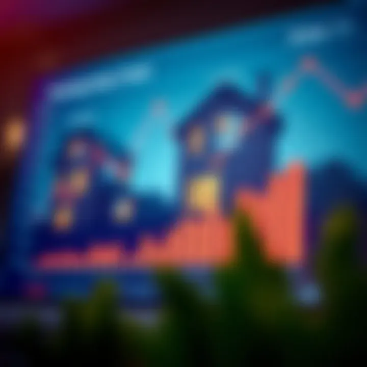 A financial graph showing home price trends