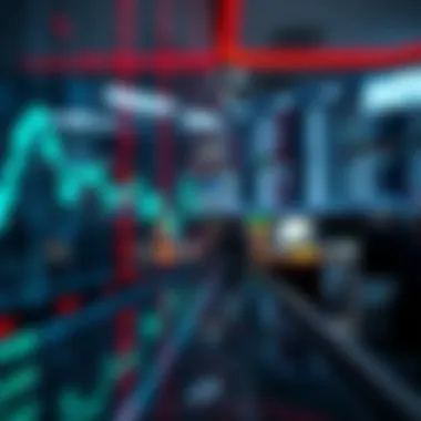 Modern digital ticker display in a trading environment