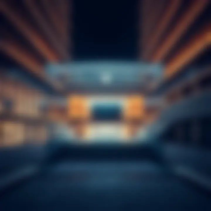 A panoramic view of a prominent private bank headquarters showcasing modern architecture