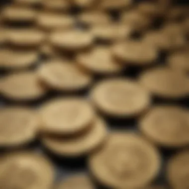 Intricate gold coins displaying various designs.