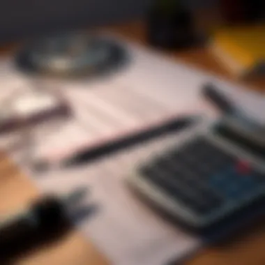 A calculator and financial documents on a desk