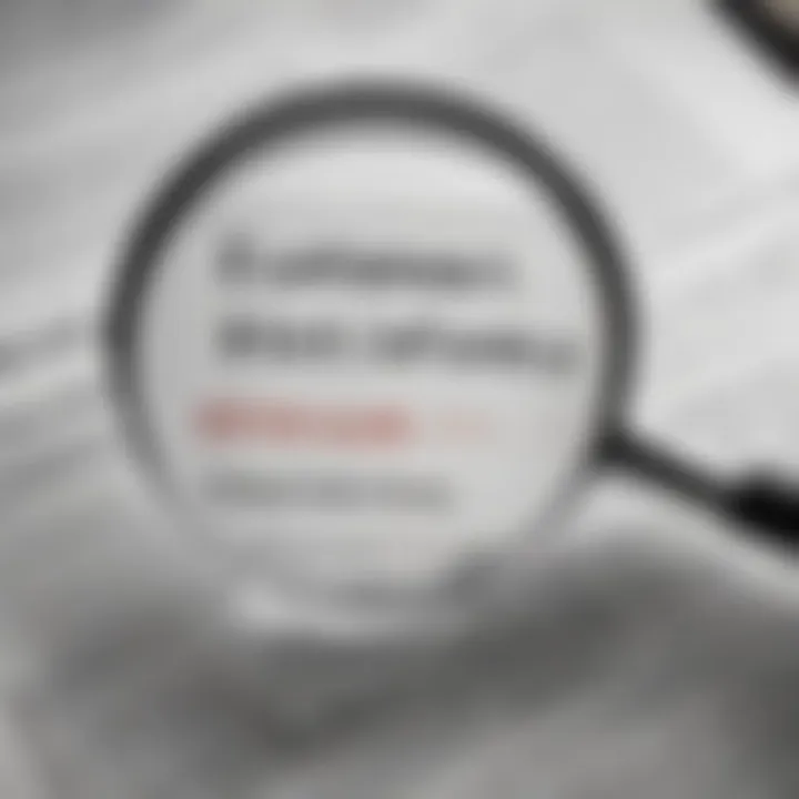 A close-up of a magnifying glass over a real estate contract signifying scrutiny