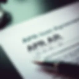 A close-up view of a car loan agreement highlighting APR rates