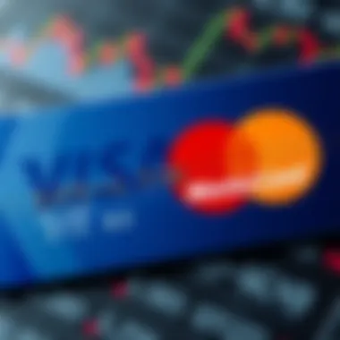 A visual representation of Visa and MasterCard logos intertwined with financial data.