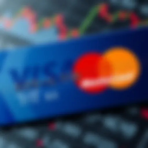 A visual representation of Visa and MasterCard logos intertwined with financial data.