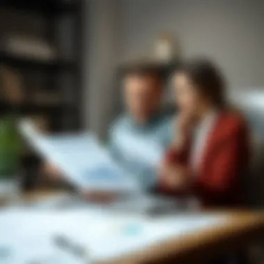 A couple reviewing financial documents